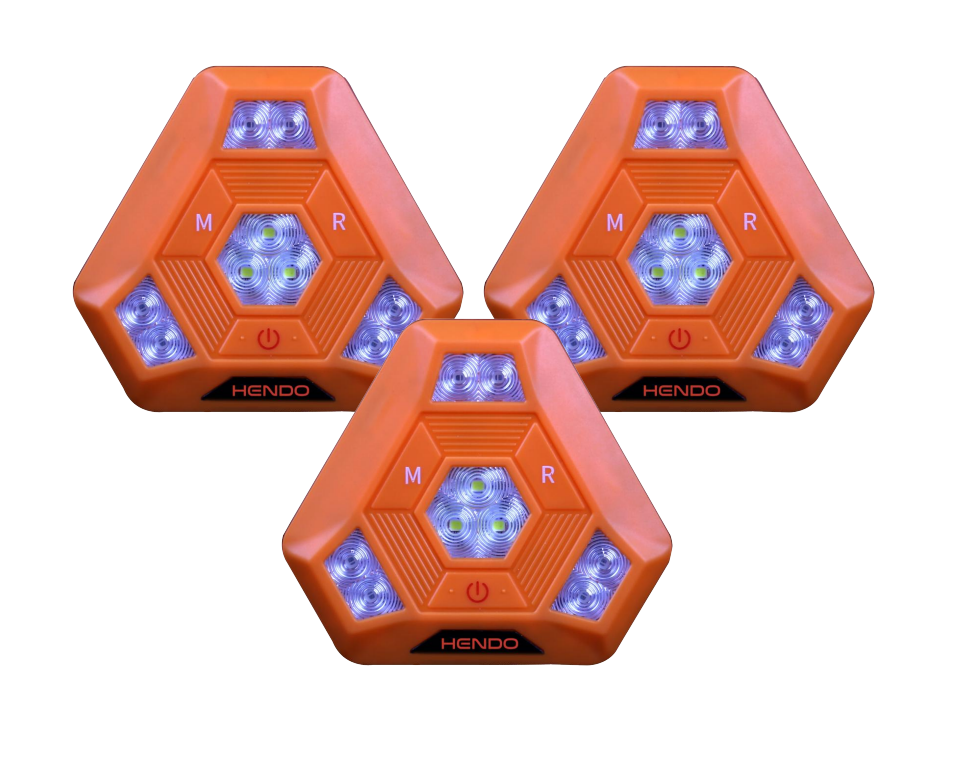 Emergency Roadside Traffic Director Beacons – High-Visibility RED LED Strobe Light 3 Pack