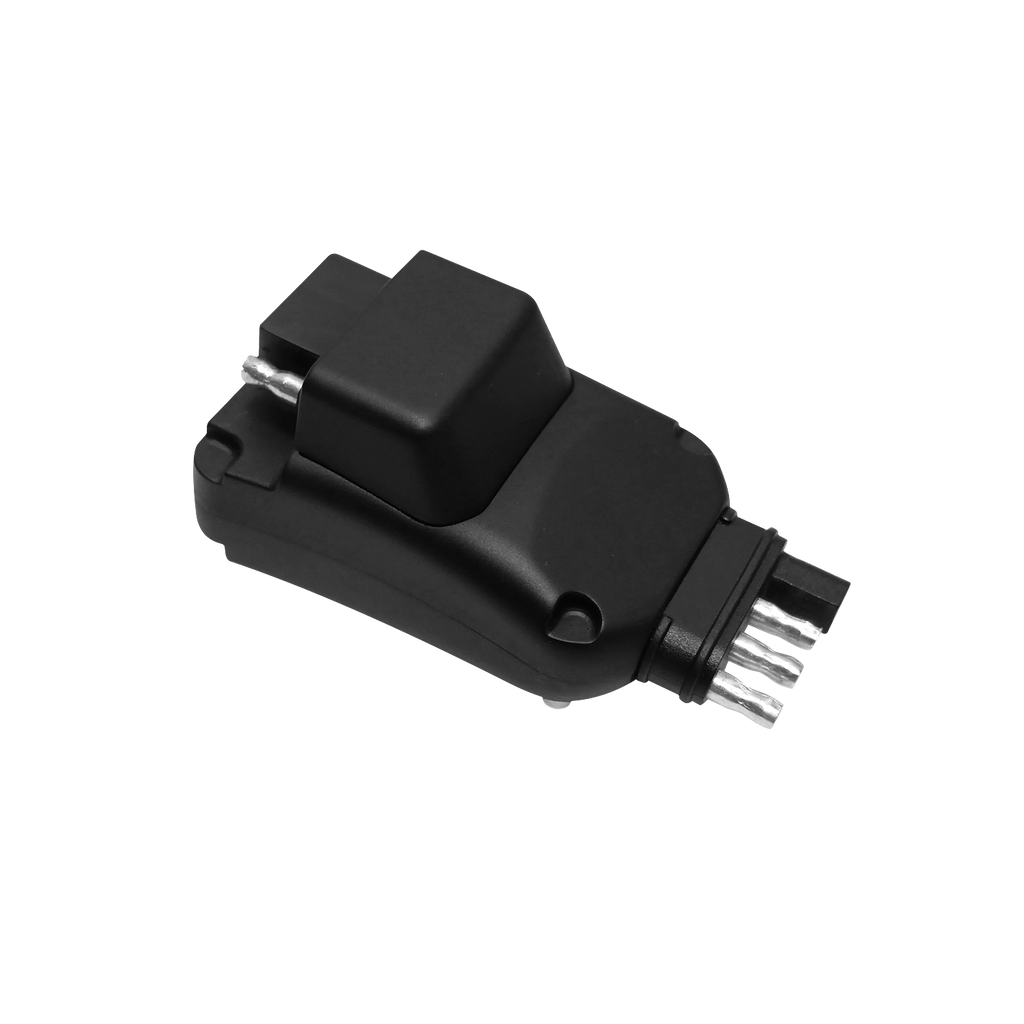 HENDO T4PS Wireless Trailer Light Transmitter – 4-Pin Flat Plug Adapter for Wireless Trailer Light Kits, Plug-and-Play Tow Signal Transmitter