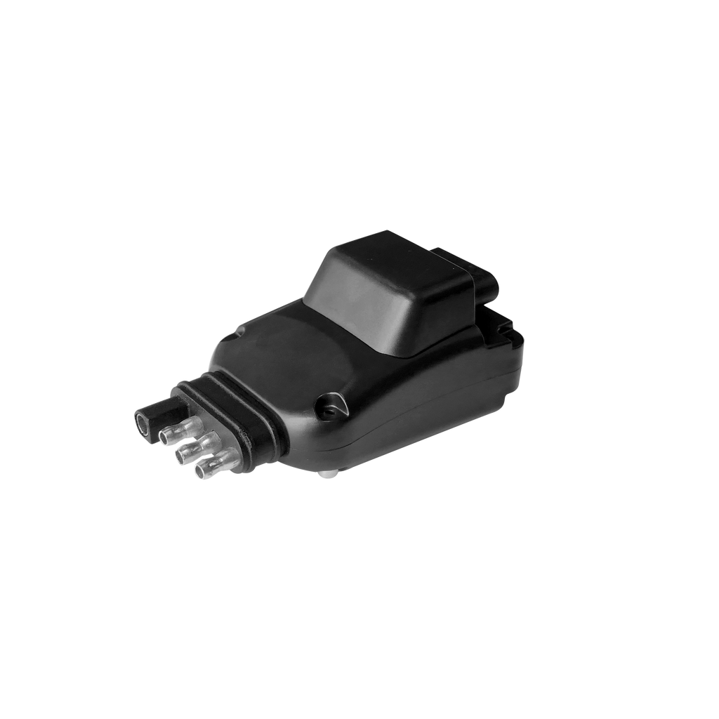 HENDO T4PS Wireless Trailer Light Transmitter – 4-Pin Flat Plug Adapter for Wireless Trailer Light Kits, Plug-and-Play Tow Signal Transmitter
