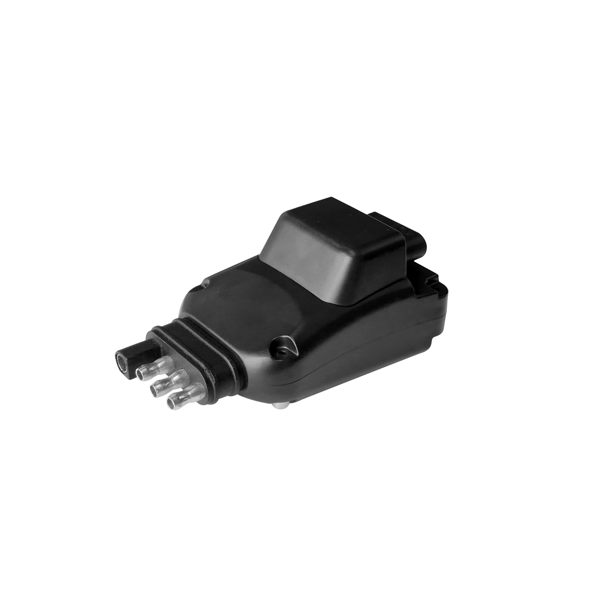 HENDO T4PS Wireless Trailer Light Transmitter – 4-Pin Flat Plug Adapter for Wireless Trailer Light Kits, Plug-and-Play Tow Signal Transmitter